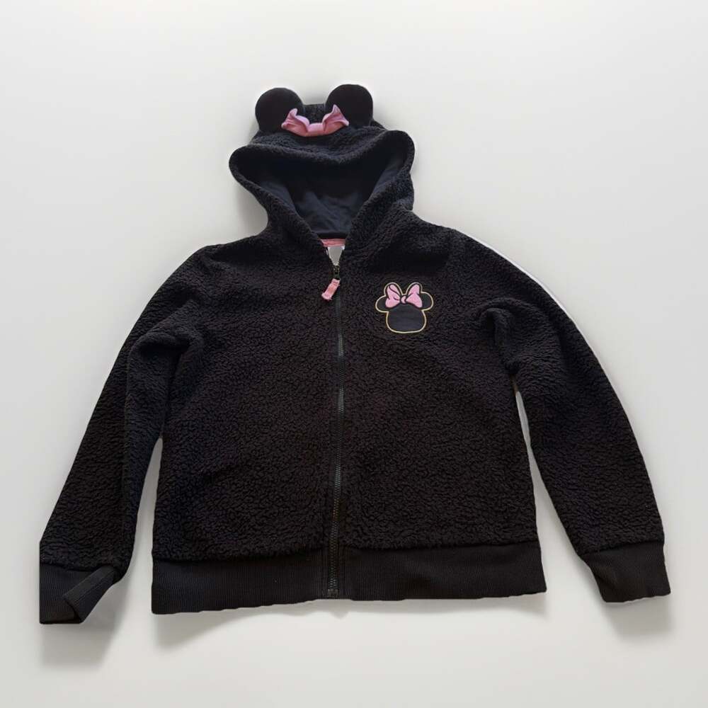 Disney Minnie Mouse Zip Sweatshirt Girls 7 Meas. In Pics Vacation Resort Wear